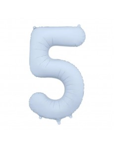 Balão Número 5 Azul Bebé